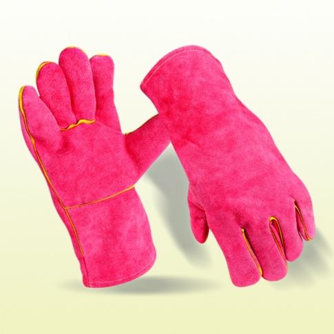 pink welding gloves